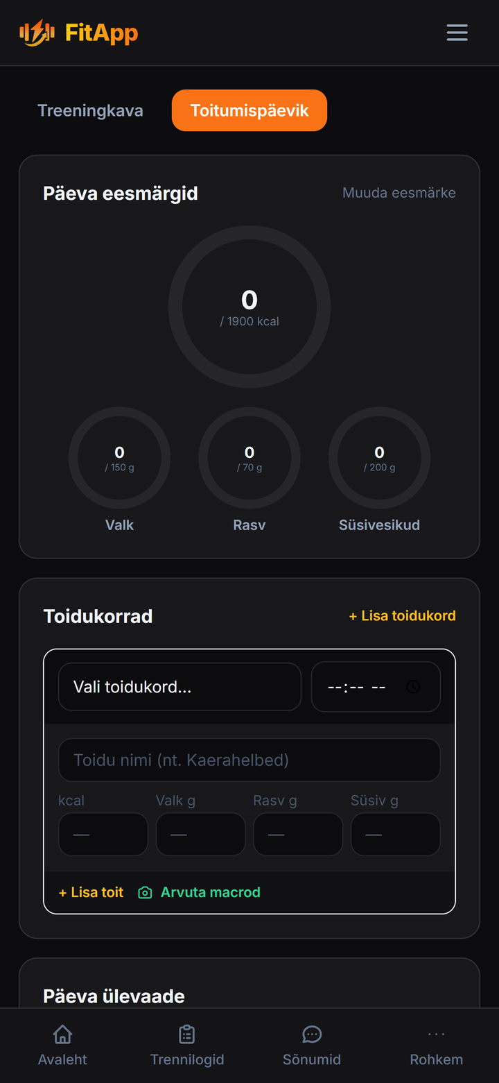 AI toiduskanner ja toitumine